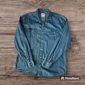 Levi’s CLASSIC STANDARD FIT WESTERN SHIRT Men’s Button Down Denim Shirt Size XXL